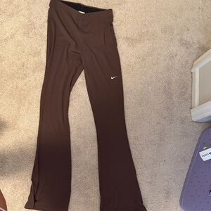 Nike Brown Leggings with White Swoosh